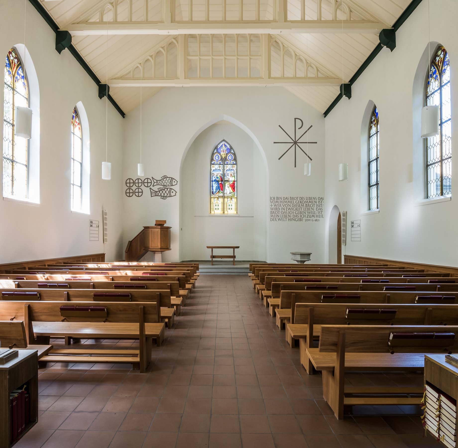 Innenaufnahme Reformierte Kirche Baar Zug Architekturfotografie Regine Giesecke